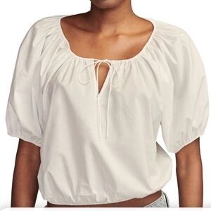 Lucky Brand White Cotton Crop Top